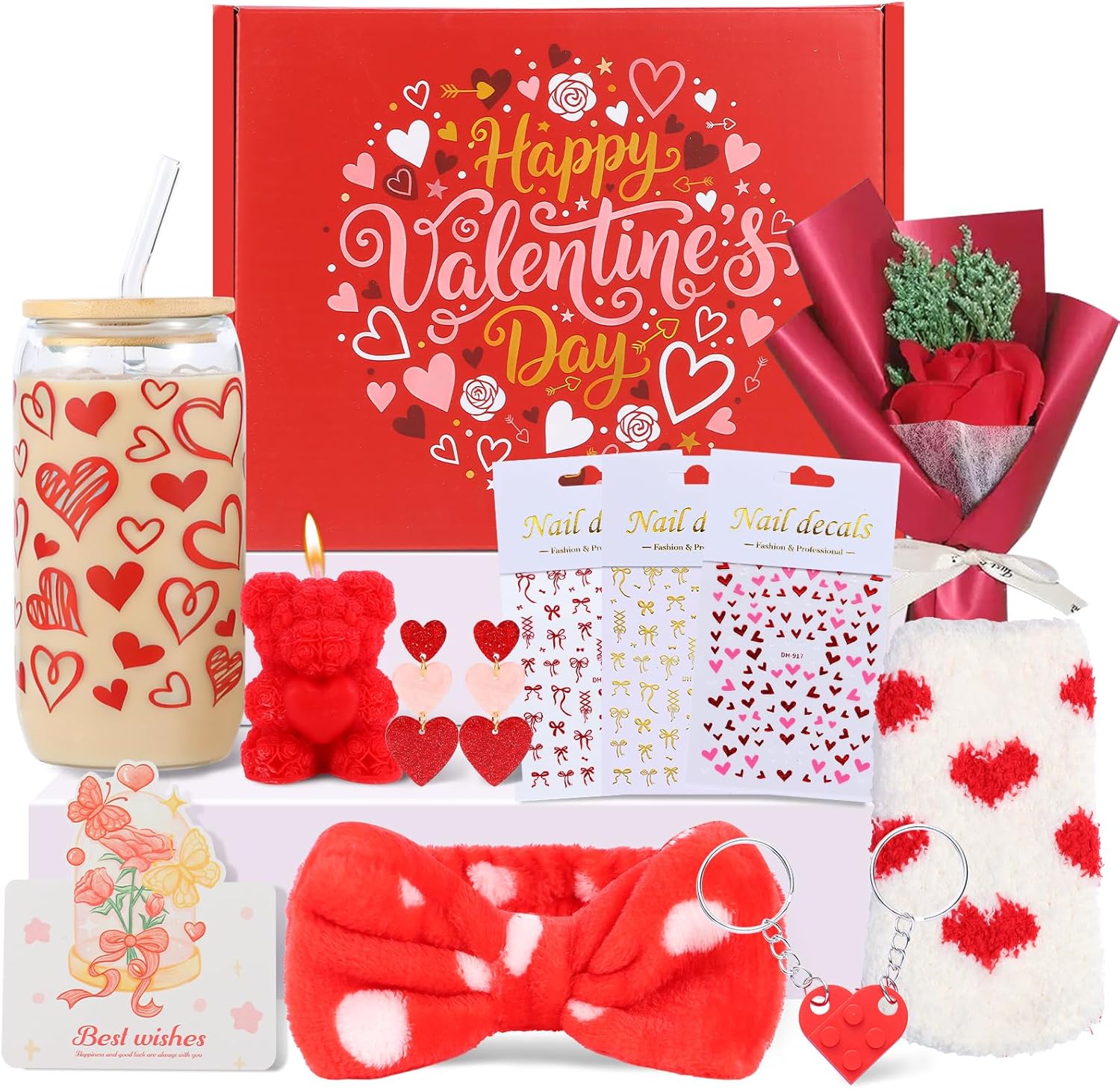 Valentines Day Gifts for Her Basket – 11Pcs Valentines Basket for Women