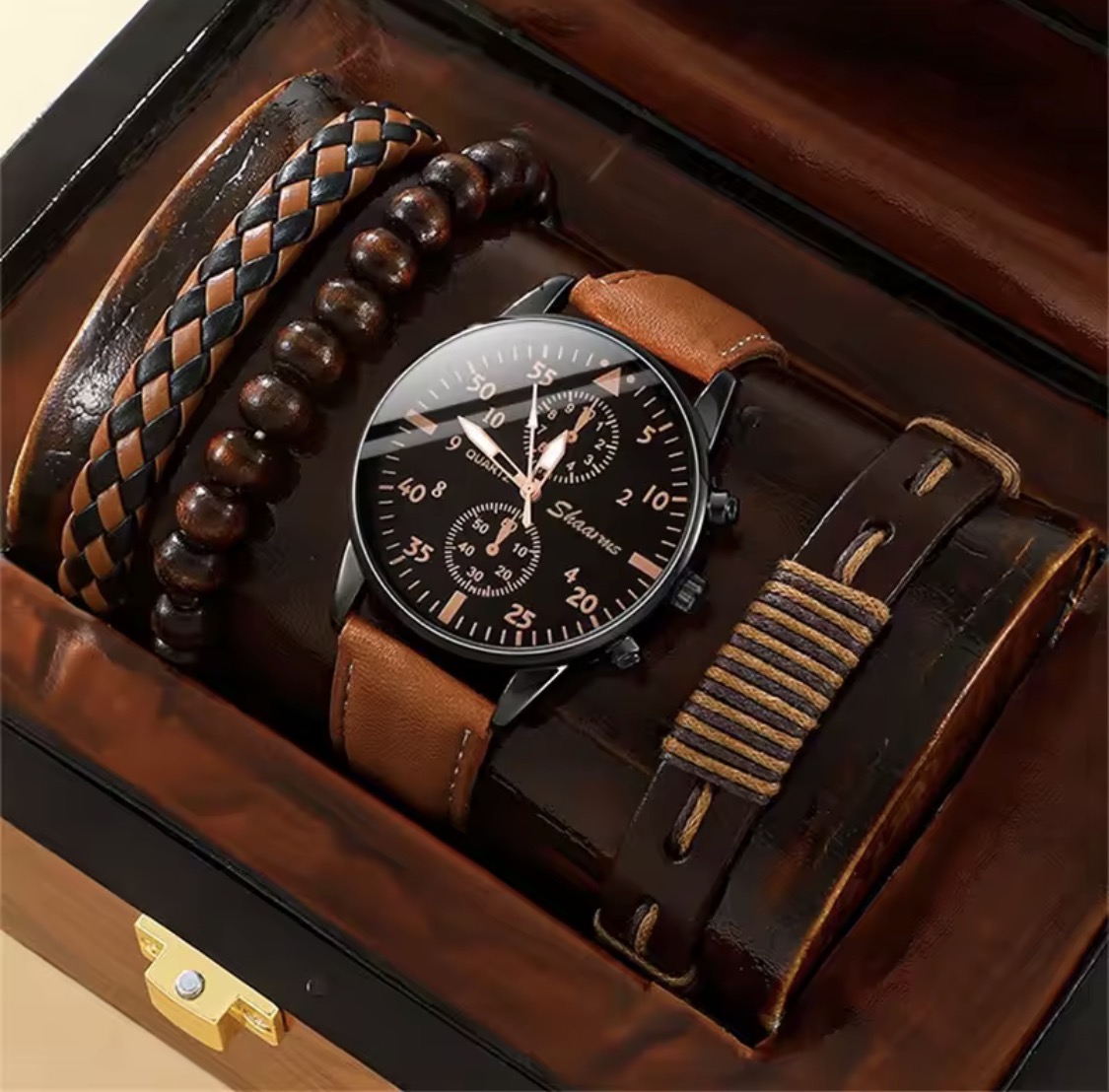 New Men Watch Luxury Bracelet Set