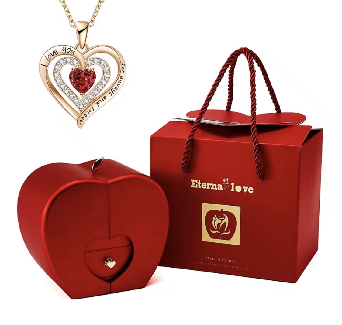 Rose Jewelry Box & Heart Gemstone