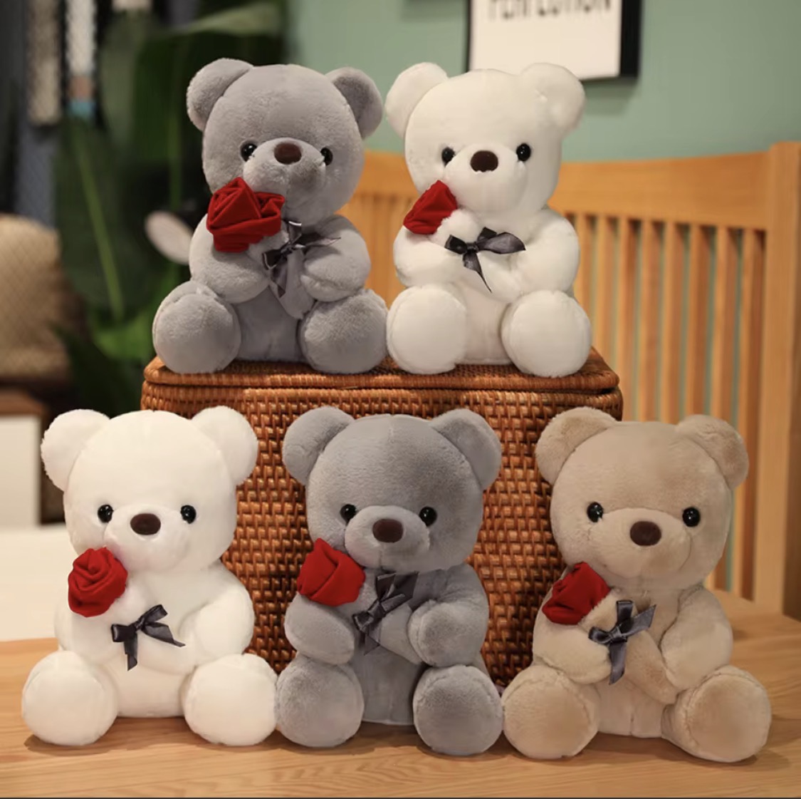 Cute Rose Bear Plush Toy