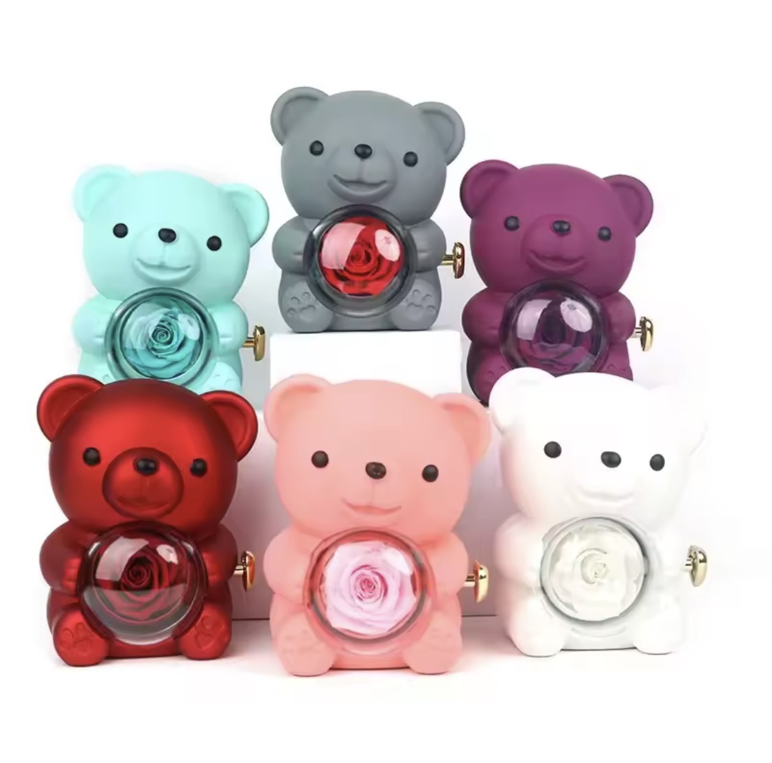 Plastic Rotating Hugging Bear Jewelry