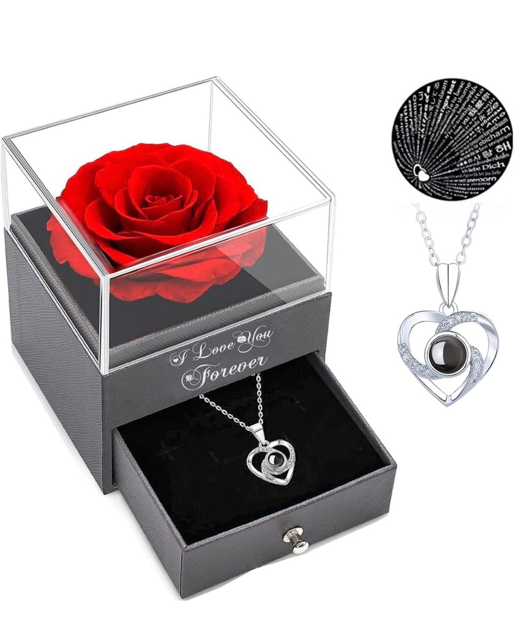 Necklace in a rose box